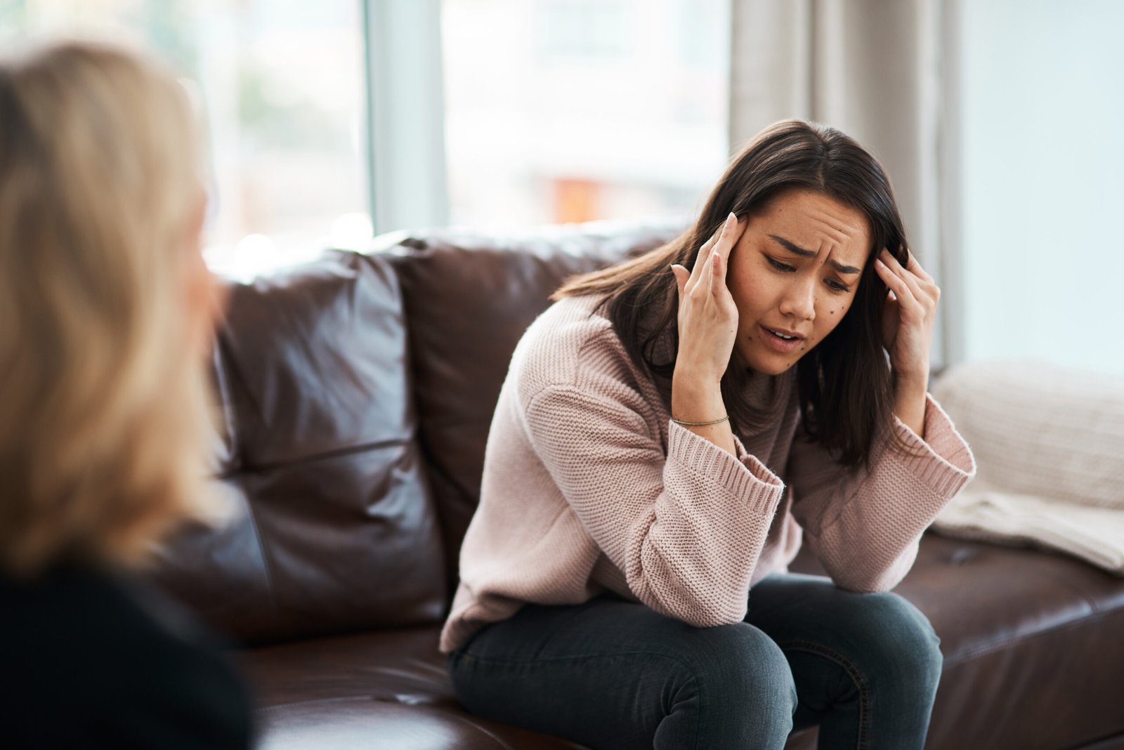 Person receiving mental health support